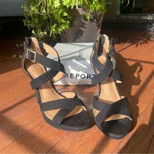 Report Women's Black Strappy Heel Sandals Size 8.5 Women’s Used Shoes